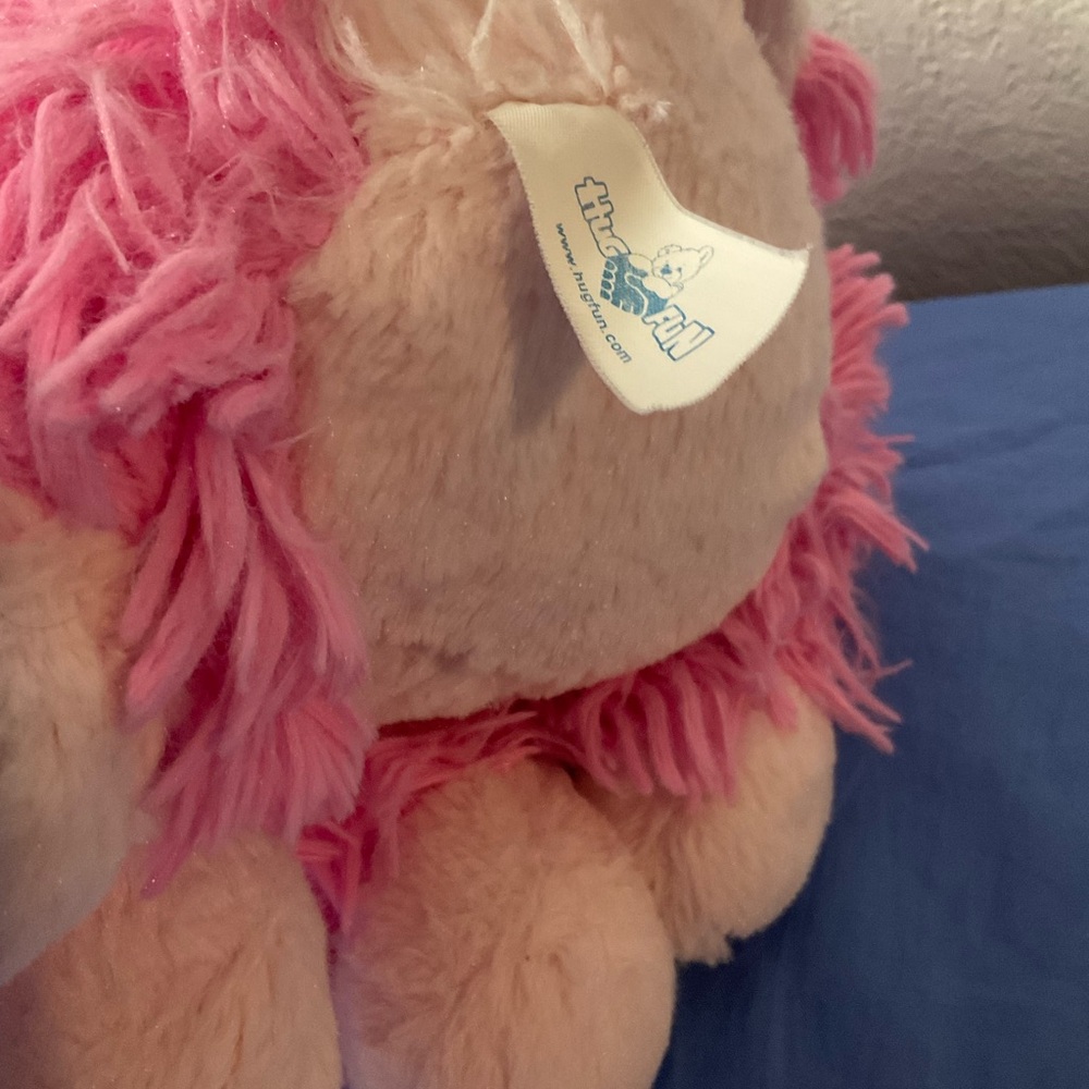 Restored HugFun Pink Plush Poodle with Polka Dot Bows on ears Stuffed animals - Picture 7 of 8